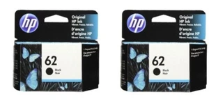 Paquete de 2 cartuchos de tinta negra HP #62 C2P04AN NUEVO GENUINO - Imagen 1 de 1