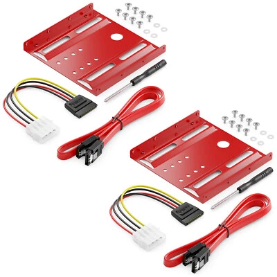 2x Einbaurahmen Set für 2,5" SSD HDD Festplatten PC Computer Halterung Adapter - Bild 1 von 4