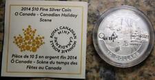 Canada 2014 .9999 Fine Silver $10 Dollar Coin, Holiday Scene, COA Incl. (PBG)