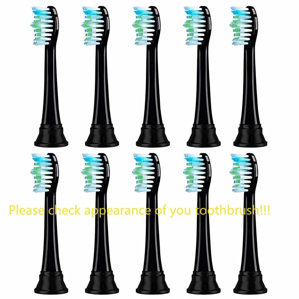 10pack toothbrush head only for Denta-M / Denta M / LESDM BLACK - Image 1 of 1