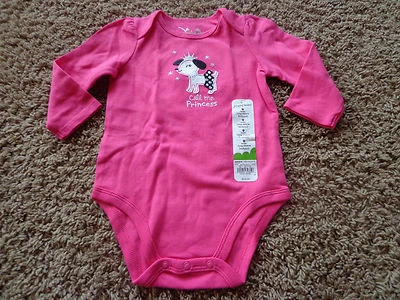 JUMPING BEANS Niña Nuevo Con Etiquetas Talla 9M LS Algodón Body Cachorro Princesa Rosa con Estrellas Foto 1 de 4