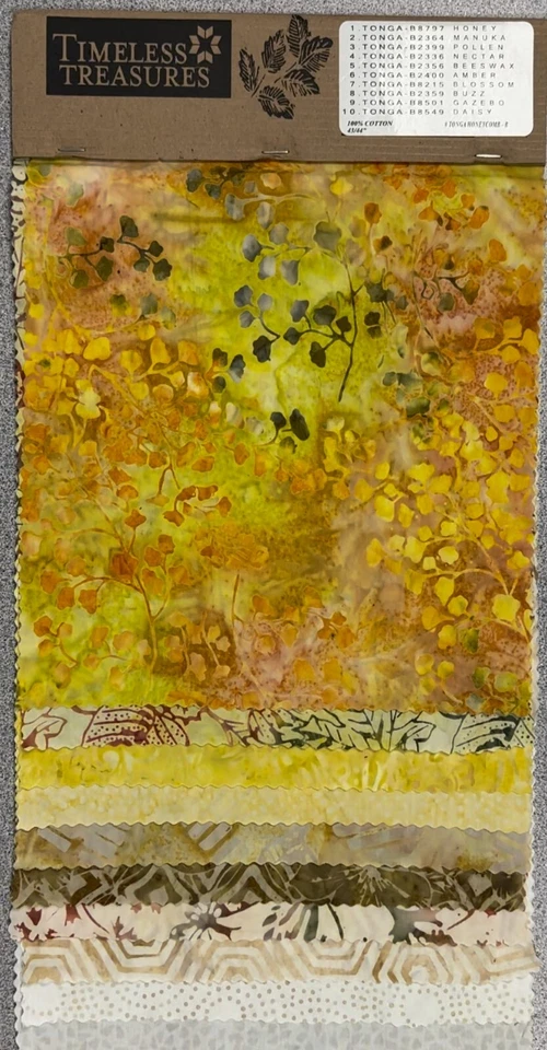 #BATS-10AA Timeless Treasures - 10 Batik samples/remnants - 100% cotton - Image 1 of 1