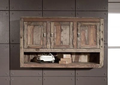 Hängeschrank Holz Sheesham grau 115x70 indischer Palisander Massivholzschrank - Bild 1 von 4