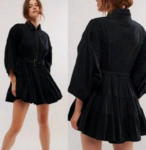 NEW!Free People Hampton Black Cotton Mini Dress! Size S/P - Picture 1 of 11