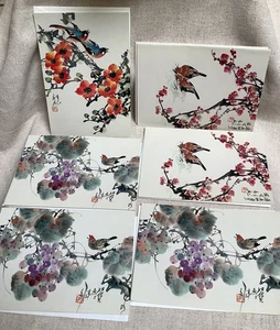 Chinese Painting Birds and Flowers Blank Greeting Cards Made in Hong Kong - Picture 1 of 5