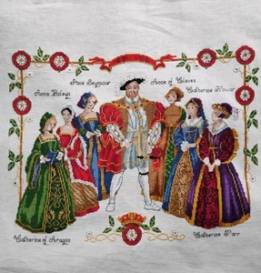 Cross Stitcher Art Henry 8th and Six Wives Fine Ready Work Finished 38×31 Cm - Picture 1 of 9