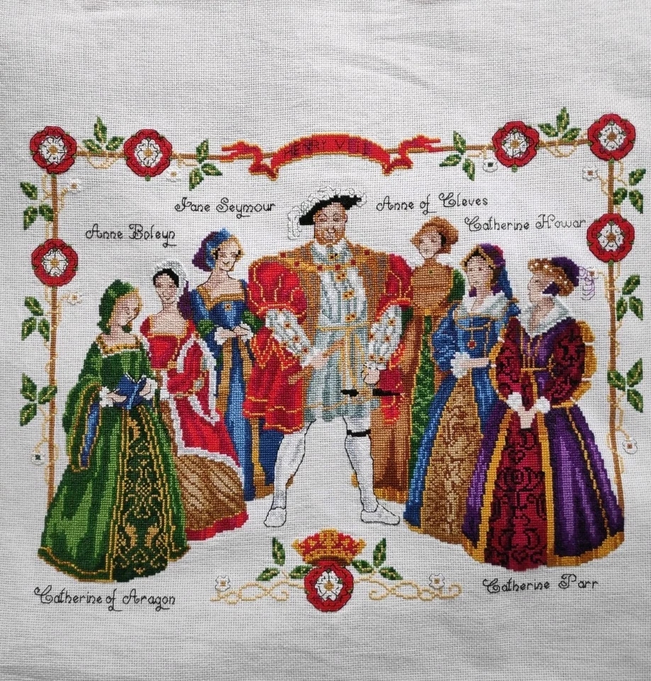 Cross Stitcher Art Henry 8th and Six Wives Fine Ready Work Finished 38×31 Cm - Image 1 of 4