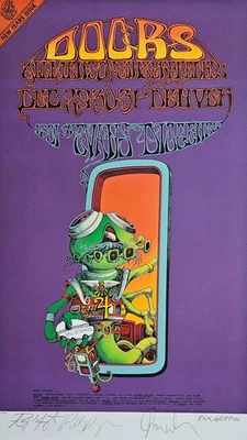 THE DOORS Pay Attention Spaceman Family Dog HAND SIGNED art Rick Griffin Denver - Image 1 of 4