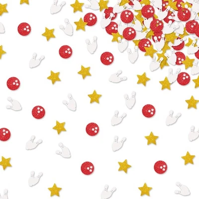 Prendedor de confeti de bolos rojo blanco brillo 120 PIEZAS para mesa de fiesta de cumpleaños Foto 1 de 4