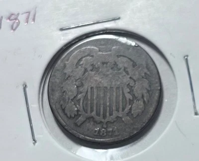 1871 two cent piece - Image 1 of 2