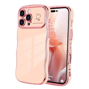 for iPhone 16 Pro Case for Women, Cute Wave Frame Curly Shape Cases, Luxury - Picture 1 of 7