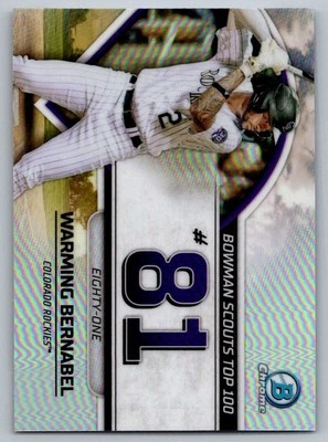 2023 Bowman Scouts’ Top 100 Warming Bernabel Colorado Rockies #BTP-81 - Image 1 of 2