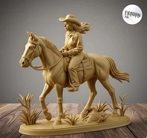 FIERDAN Figures Cowgirl Riding a Horse - Picture 1 of 1
