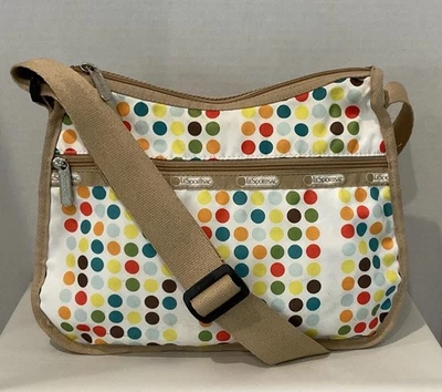 Bolso Bandolera LeSportsac Mujer Lunares Cartera Cremallera Alrededor Bolsillos con Cremallera/Leer Foto 1 de 4