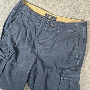 Abercrombie & Fitch pantaloncini cargo da uomo, taglia 29, blu casual all'aperto - Foto 1 di 11