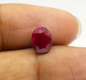 Untreated 2.22 Ct Natural Earth-Mined Ruby Faceted Oval Cut Loose Red Gemstone - Picture 1 of 10