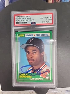 Deion Sanders HOF Signed 1989 Score 246 Falcons RC Rookie PSA/DNA AUTO Autograph - Picture 1 of 2