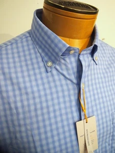 Camicia sportiva Peter Millar Summer Comfort Hawkes Performance Twill nuova con etichette L $160 blu - Foto 1 di 12
