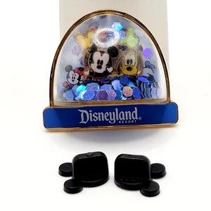Schneekugel Disneyland Resort 2009 Trading Pin Micky Pluto blau Glitzer Schnee - Bild 1 von 20