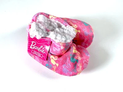 BARBIE Fuzzy Babba Slipper Socks Slip-On NEW Mattel Baby Girl 12/24 Month - Image 1 of 4