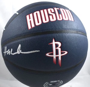 Hakeem Olajuwon Signed Houston Rockets NBA City Basketball - Beckett W Hologram - Picture 1 of 3