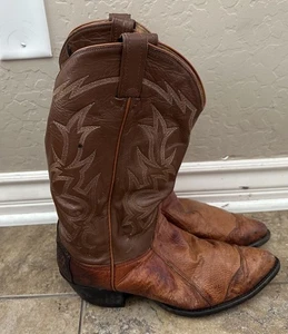 MEN’S TONY LAMA BROWN COWBOY BOOTS STYLE Size 10.5D Blemish On Boots - Picture 1 of 8