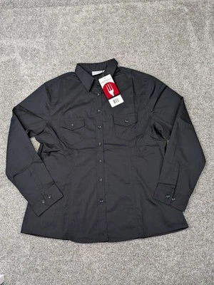 Chef Works Shirt Womens XL Long Sleeve Roll Tab Button Up Uniform Workwear WPDS - Image 1 of 4