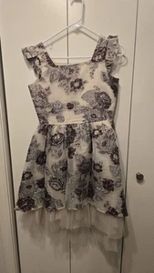 Big Girls Burnout Organza Party Dress SZ 16 - Picture 1 of 7