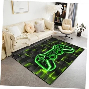  Kids Gamer Area Rug 3x5 and Black Rugs for Living Room Bedroom 3'3" x 5' Green - Picture 1 of 8