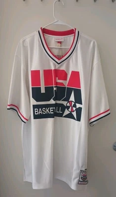 Patrick Ewing Mitchell Ness USA Dream Team Shooting Shirt knicks Size 52 2xl  - Image 1 of 4