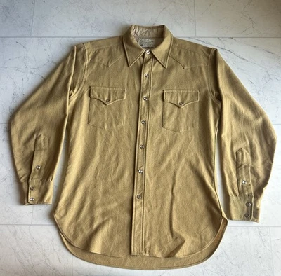 Винтажный 70-х Pendleton высокого класса Western износ рубашка мужская средний 100% шерсти жемчуг Snap - Изображение 1 из 4