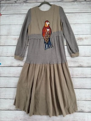 POL刺绣麻雀掸子开衫女式小号绿色/灰色 — 第 1/4 张图片