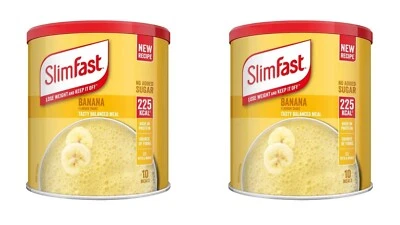 2 x SlimFast Banana Meal Replacement Shake for Weight Loss & Balanced Diet 365g - Image 1 of 4