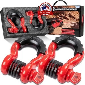 Grilletes 3/4 "(Paquete De 2) Grillete De Anillo En D Grilletes Todoterreno - Picture 1 of 8