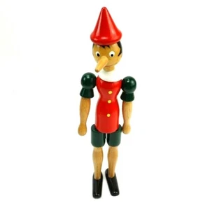Wooden Pinocchio Geppetto Toy Figure Doll 12.5 Inch Height Made In Italy Vintage - Picture 1 of 11