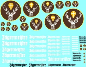 Calcomanías escala 1/32 para Scalextric - Hoja de calcomanías genéricas Jagermeister - Imagen 1 de 1