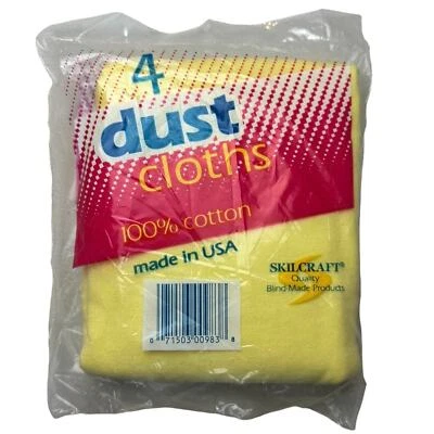 Paños antipolvo SkilCraft 100 % algodón hechos en EE. UU. 1 paquete con 4 paños Foto 1 de 4