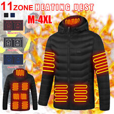 11Areas Unisex USB Electric Heated Jacket Winter Warm Heating Warmer Hooded Coat