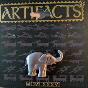 Elefant Krawattennadel in silberfarbenem Zinn von JJ Jonette - Bild 1 von 1