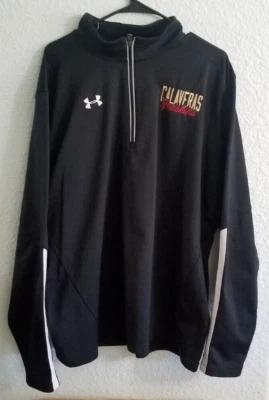 Pullover Under Armour Para Hombres 2XL Negro y Blanco Cremallera Suelto Manga Larga-Tejido Logotipo Equipo Foto 1 de 4