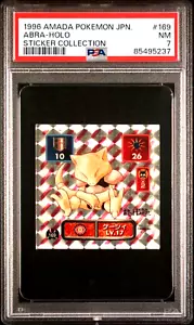 PSA 7 Near MINT 1996 AMADA POKEMON JAPANESE STICKER COLLECTION 169 ABRA HOLO - Picture 1 of 2