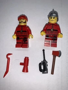 Lego Figuren Feuerwehrmann Set 2 weiße Werkzeuge. [152 - Bild 1 von 4