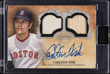 2021 TOPPS DYNASTY SILVER CARLTON FISK AUTOGRAPH RED SOX DUAL RELIC AUTO 1/5