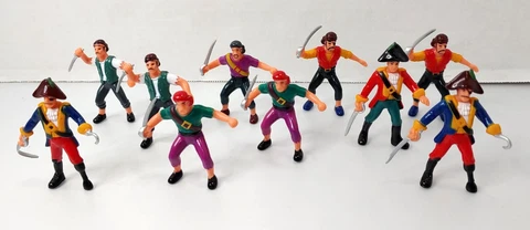 Plastic Pirates/Villains w/ Captain (Lot of 10) - 2in. Action Figures/Toys Cover