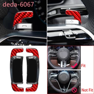 ABS/Red Carbon Steering Wheel Paddle Shifter For Benz C/GLC GLS Class 22+ E/S21+ - Picture 1 of 12