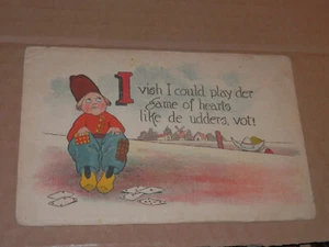 NIEDERLÄNDISCHE KINDER - 1915 GEBRAUCHTE POSTKARTE - NARRAGANSETT PIER RI - ICH WISCHE, ICH KÖNNTE SPIELEN - Bild 1 von 2