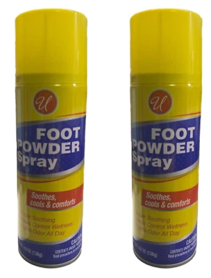 Spray en polvo para pies U calma frescura y comodidad combate los olores todo el día 4,8 oz 2 paquetes Foto 1 de 4