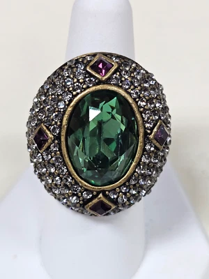 Anillo de diseñador Heidi Daus talla 9 cristal verde Foto 1 de 4