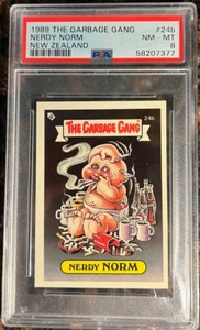 1989 The Garbage Gang #24b Nerdy Norm New Zealand PSA 8 NM-MT Sticker Card - Picture 1 of 1