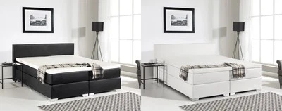 Leder Boxspring Bett mit Matratze + Visko Topper Matratzenauflage Boxspringbett - Bild 1 von 4